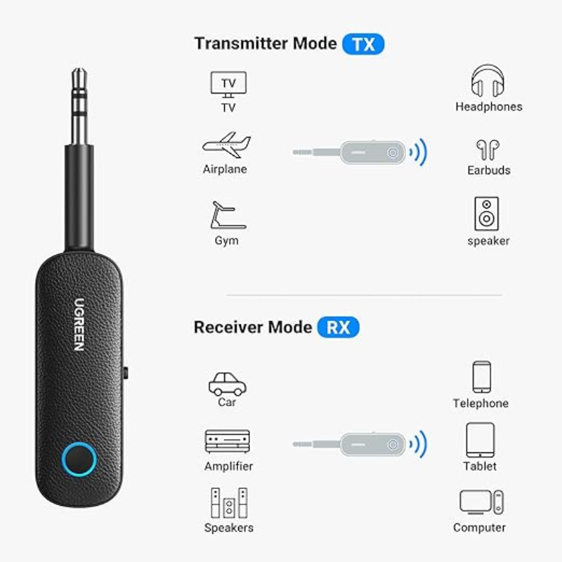 Chargez l&#39;image dans la visionneuse de la galerie, UGREEN Bluetooth 5.0 Transmitter Receiver Handsfree Talking for Car - Polar Tech Australia
