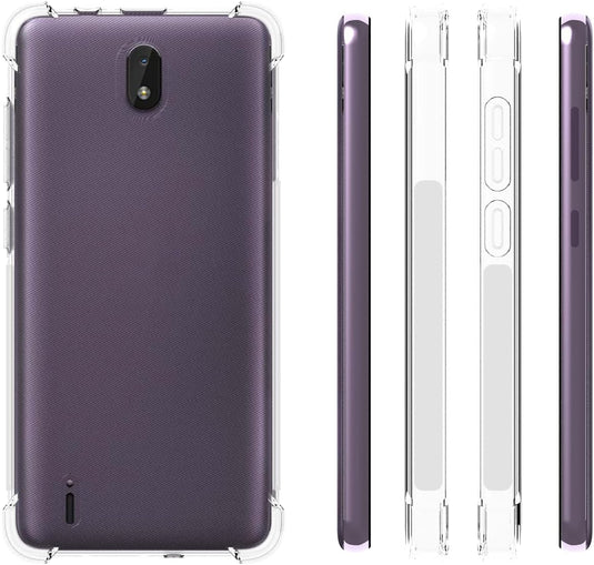Nokia C01 Plus - AirPillow Cushion Transparent Soft Clear TPU Four Corners Protective Case - Polar Tech Australia