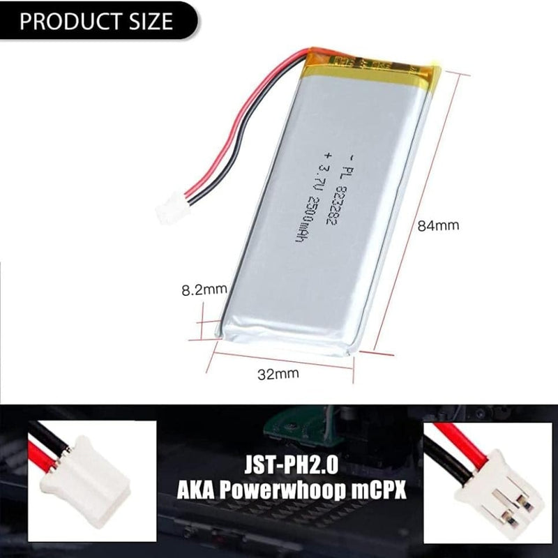 Chargez l&#39;image dans la visionneuse de la galerie, [PH2.0-JST Connector][823282] Universal 2500mAh 3.7V Rechargeable Li-Ion Lithium Polymer Battery - Polar Tech Australia
