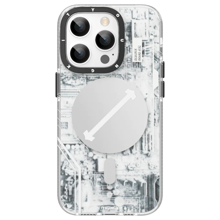 Load image into Gallery viewer, [Magsafe Compatible] Apple iPhone 15 Series Youngkit Technology Magnetic Series Futuristic Circuit Anti-Drop Case - Polar Tech Australia
