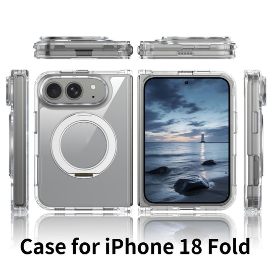 Apple iPhone Ultra / Fold - Scratch-proof Transparent Rotating Holder Magnetic Phone Case