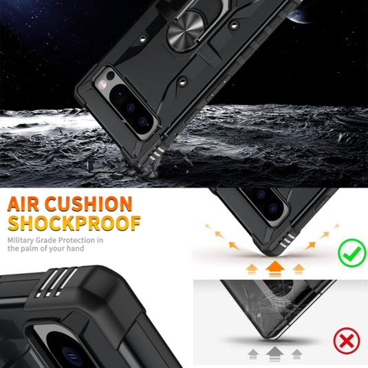 Google Pixel 8 Pro - Heavy Duty Armor Case With Ring Holder Stand