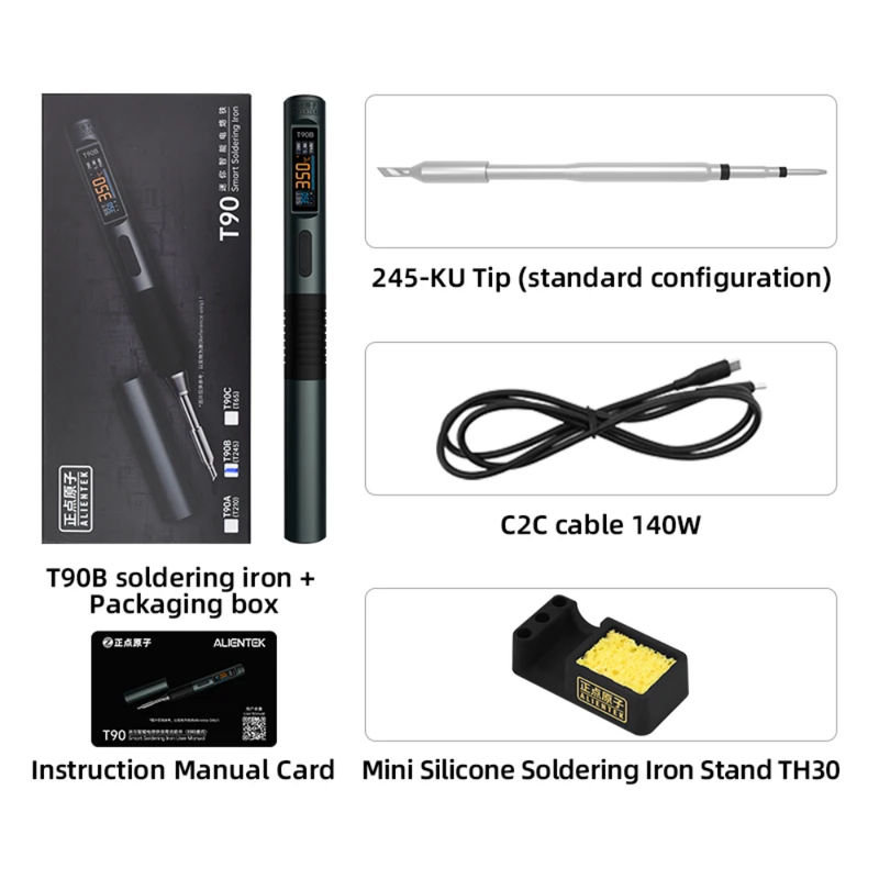 Load image into Gallery viewer, [T90] ALIENTEK T90 Smart Soldering Iron PD 140W Adjustable Temperature DC 28V 80-450℃ Repair Tool
