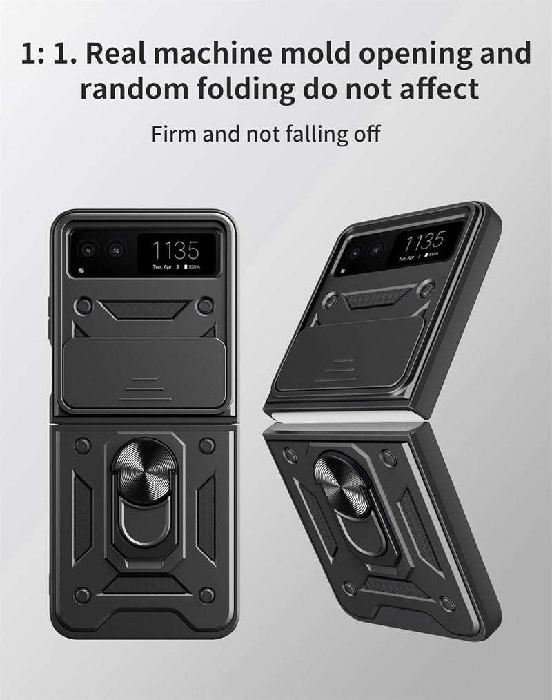 Chargez l&#39;image dans la visionneuse de la galerie, [Sliding Camera Cover][Built-in Stand] Motorola Moto Razr 40/Razr 2023 - Military Grade Hard PC Rugged Heavy Duty Case - Polar Tech Australia
