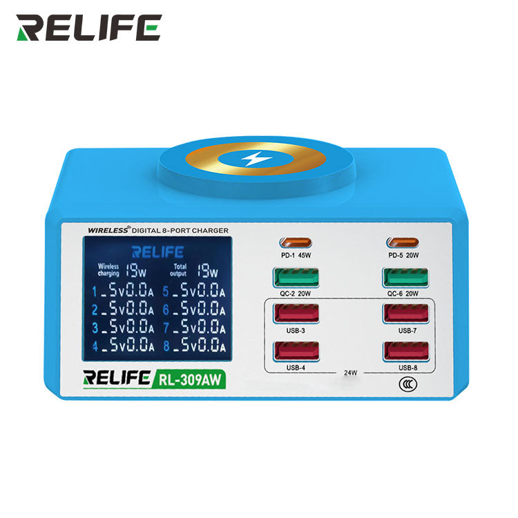 Chargez l&#39;image dans la visionneuse de la galerie, [RL-309AW] RELIFE Wireless Digital Display 8-Port Charger 100W - Polar Tech Australia
