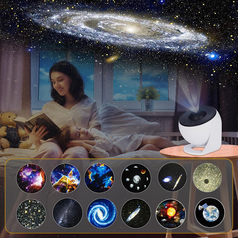 Cargue la imagen en el visor de la galería, Planetarium Projector Pro, Galaxy Projector Pro for Bedroom, Bluetooth Speaker | 13 HD 4K Film Sheets, Nebula Sky Light Projector For Kids Adults Desktop
