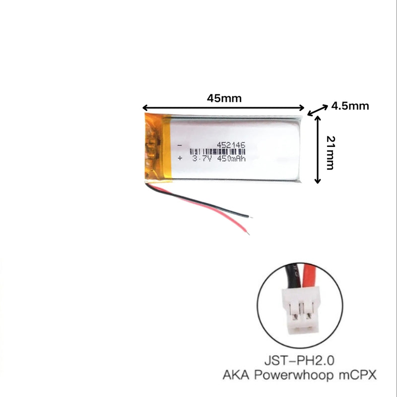 Chargez l&#39;image dans la visionneuse de la galerie, [PH2.0-JST Connector][452146] Universal 450mAh 3.7V Rechargeable Li-Ion Lithium Polymer Battery - Polar Tech Australia
