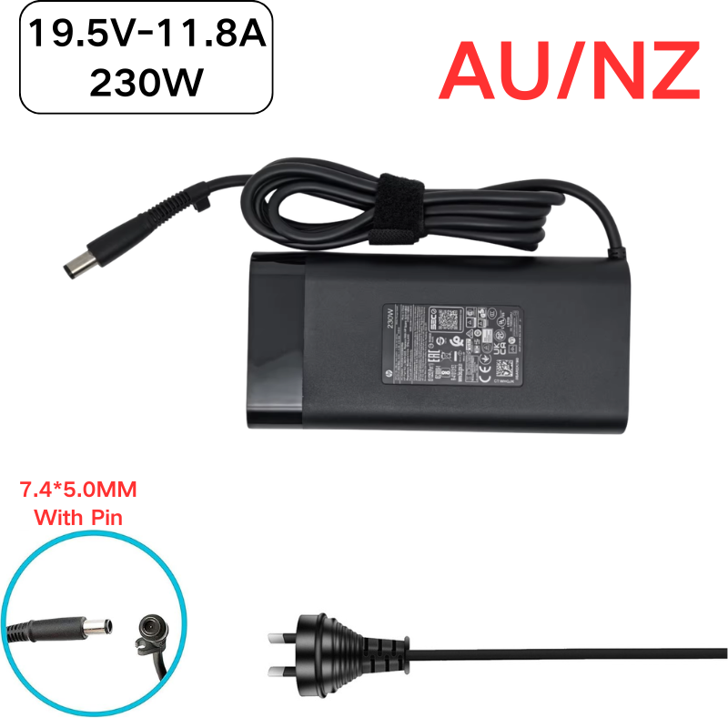 Cargue la imagen en el visor de la galería, [19.5V-11.8A/230W][7.4x5.0][TPN-LA10] HP Zbook 17 G1 G2 / Omen 17-W 17-an / Envy 27-b - Laptop AC Power Supply Adapter Charger - Polar Tech Australia
