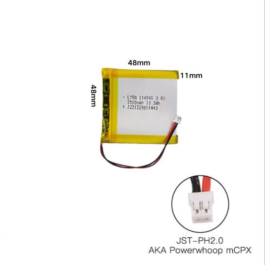 [PH2.0-JST Connector][114846] Universal 3500mAh 3.8V Rechargeable Li-Ion Lithium Polymer Battery - Polar Tech Australia