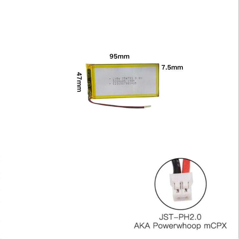 Load image into Gallery viewer, [PH2.0-JST Connector][754793] Universal 5000mAh 3.8V Rechargeable Li-Ion Lithium Polymer Battery - Polar Tech Australia
