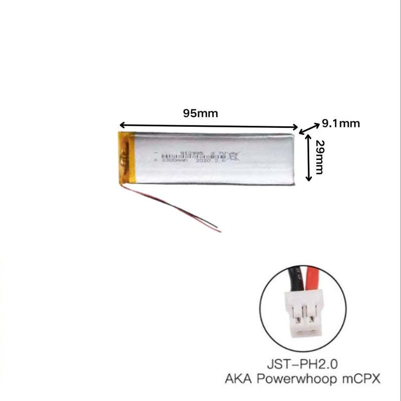 Cargue la imagen en el visor de la galería, [PH2.0-JST Connector][912995] Universal 3300mAh 3.7V Rechargeable Li-Ion Lithium Polymer Battery - Polar Tech Australia
