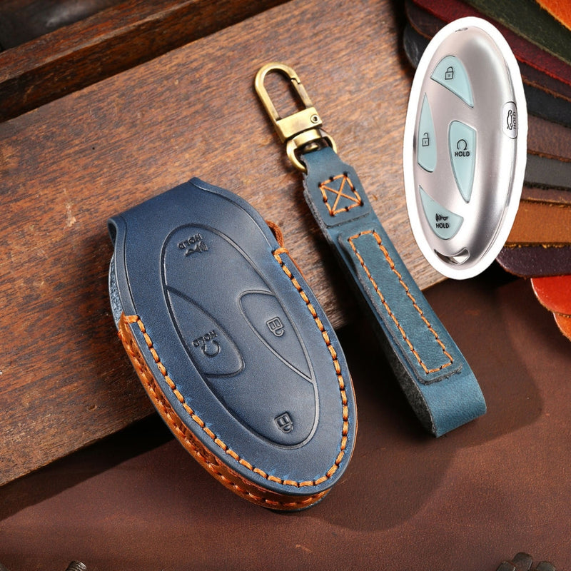 Load image into Gallery viewer, Hyundai Handcrafted Genuine Leather Car Key Fob Protective Case Cover For Ionic 6, Kona EV, Grandeur GN7
