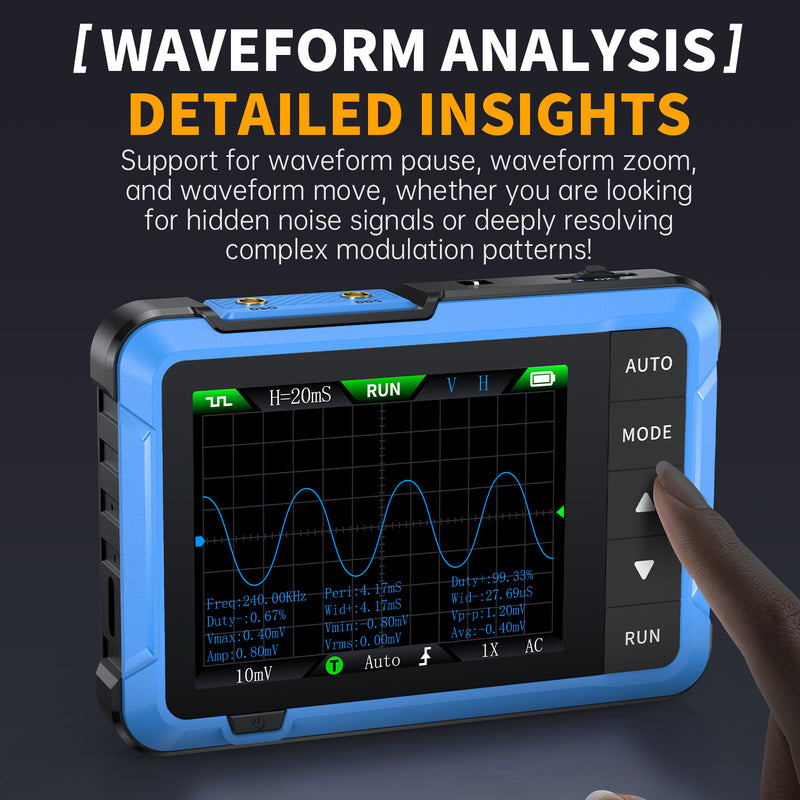 Cargue la imagen en el visor de la galería, [DSO-510] FNIRSI 10MHz 48MS/s Mini Handheld Digital Oscilloscope Signal Generator
