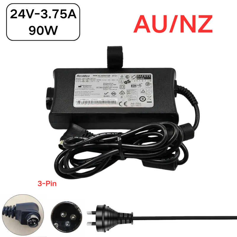 Load image into Gallery viewer, [24V-3.75A/90W][3-Pin] ResMed Res-Med CPAP and BiPAP Machines S9 369102 - AC Power Supply Cord Cable PS Charger Adapter - Polar Tech Australia
