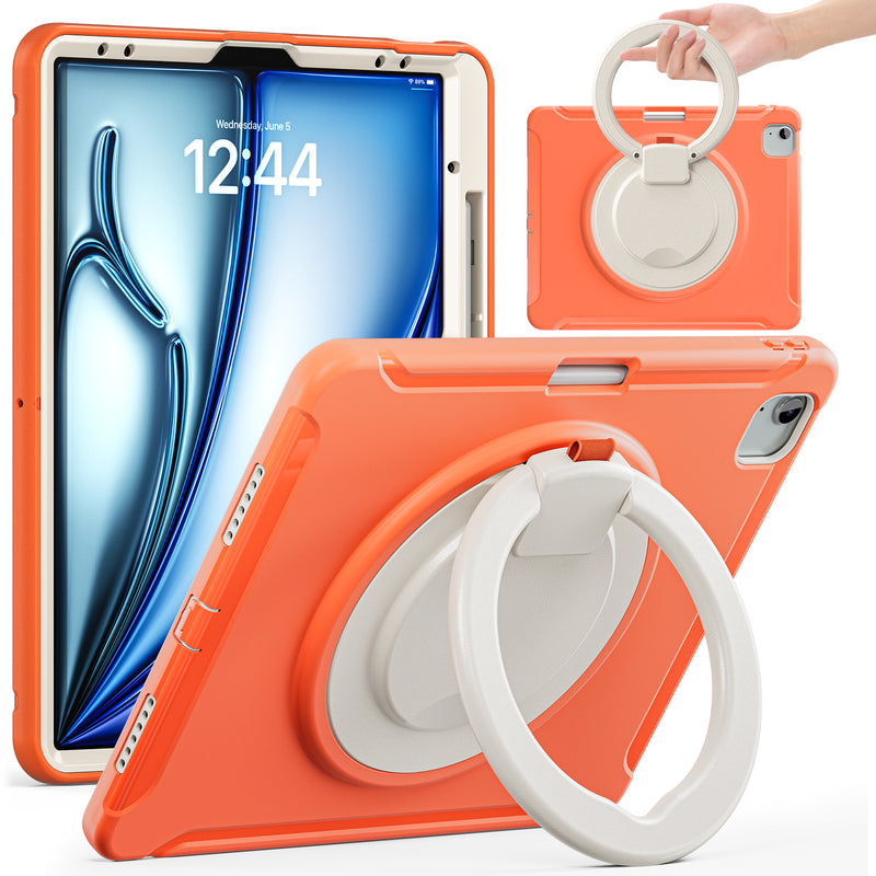 Chargez l&#39;image dans la visionneuse de la galerie, Apple iPad Pro 2024 13”  - EVA Kid Friendly Heavy Duty Ring Holder Stand Case - Polar Tech Australia
