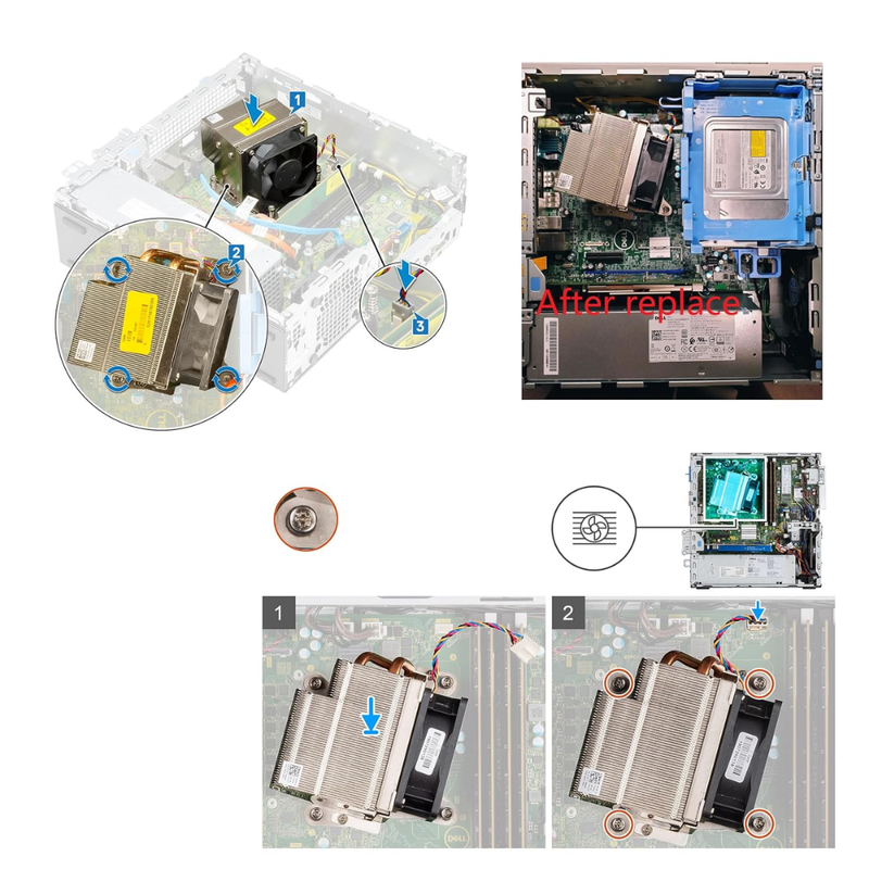 Cargue la imagen en el visor de la galería, Dell XPS 8940 8950 Precision 3660 Optiplex 7050 7040 7010 5040 Series - Desktop CPU Cooling Fan Cooler With Heatsink - Polar Tech Australia
