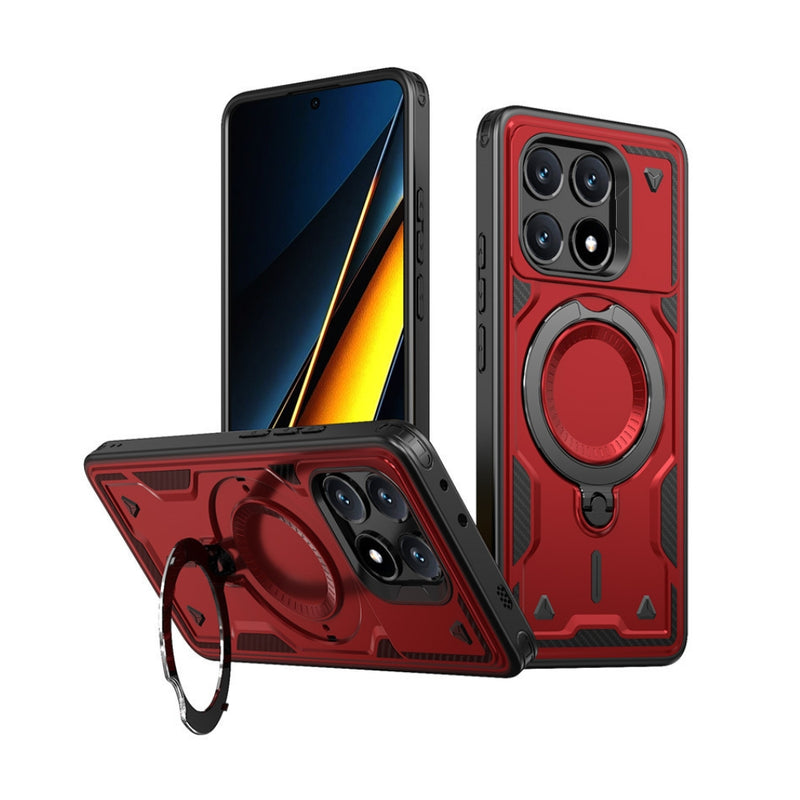 Load image into Gallery viewer, Xiaomi Poco X6 Pro - TPU+PC 2-in-1 Material Shockproof Protective Case with Metal Rotating Stand - Polar Tech Australia

