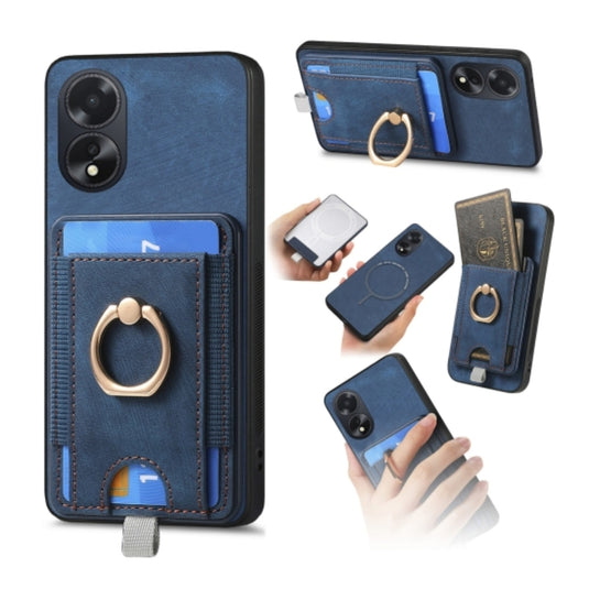 OPPO A38 4G/A18 4G - Retro Splitable Magnetic Card Bag Leather Phone Case - Polar Tech Australia