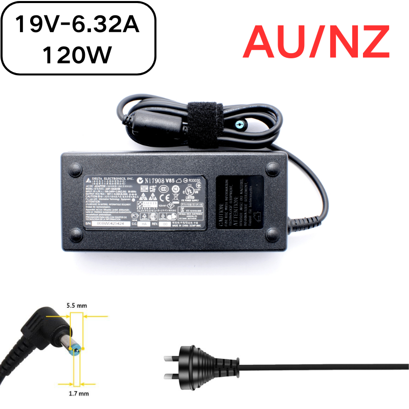 Chargez l&#39;image dans la visionneuse de la galerie, [19V-6.32A/120W][5.5x1.7] Acer Aspire 8940G 8950G 8951G Series Laptop AC Power Supply Adapter Charger

