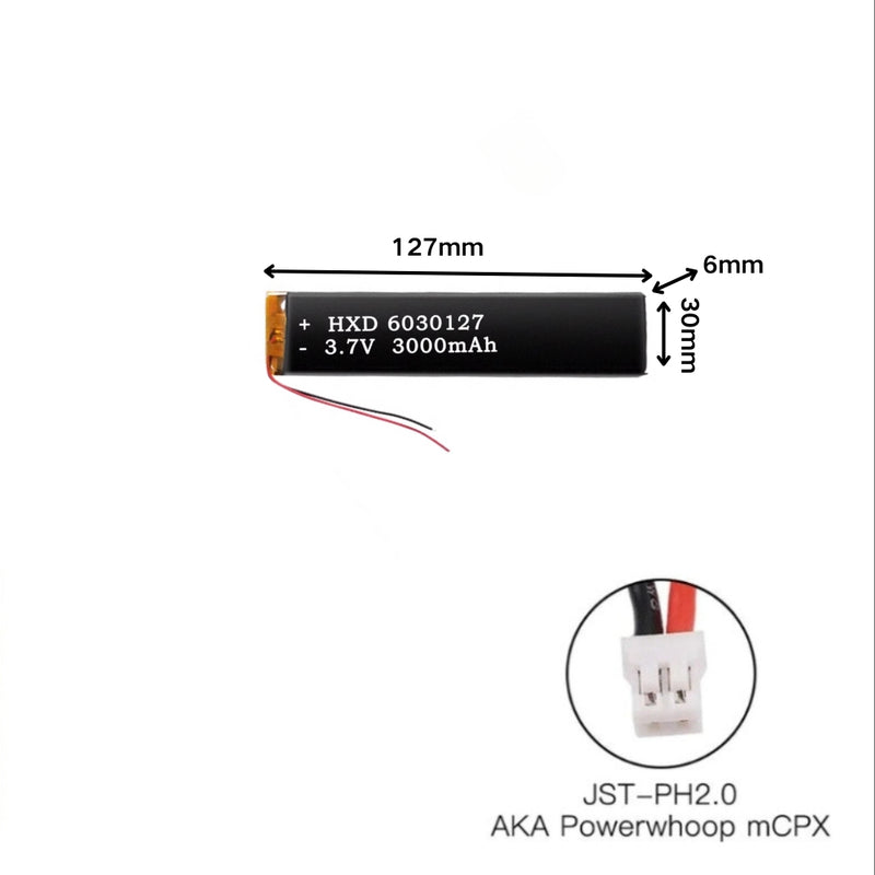 Cargue la imagen en el visor de la galería, [PH2.0-JST Connector][6030127] Universal 3000mAh 3.7V Rechargeable Li-Ion Lithium Polymer Battery - Polar Tech Australia
