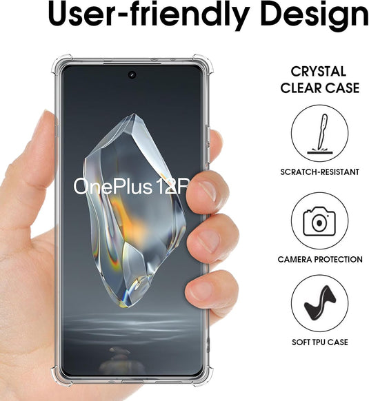 OnePlus 1+12/12R - AirPillow Cushion Transparent Soft Clear TPU Four Corners Protective Case - Polar Tech Australia