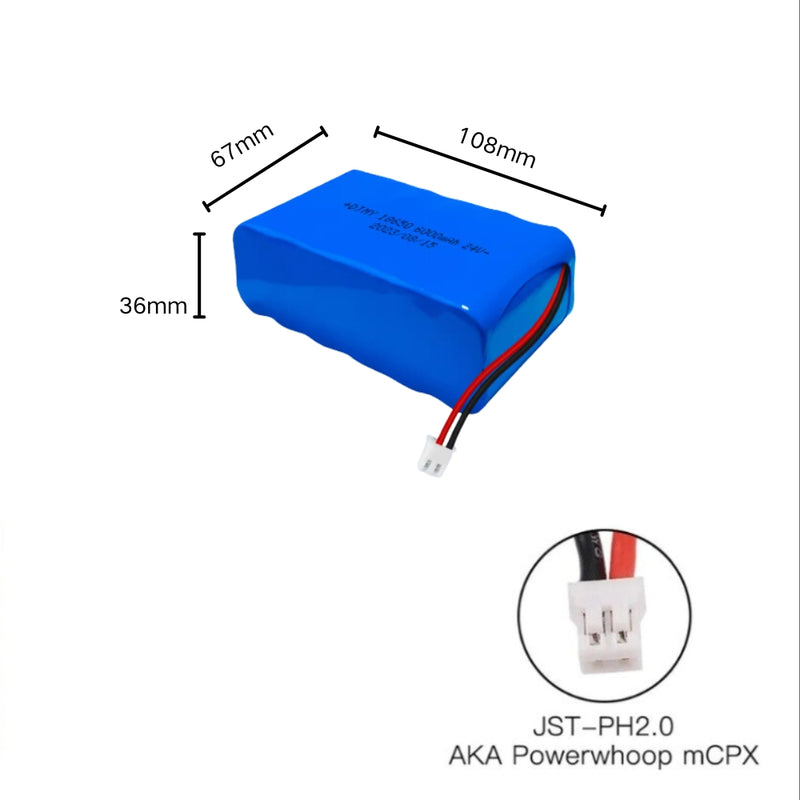 Load image into Gallery viewer, [PH2.0-JST Connector][18650] Universal 6000mAh 24V Rechargeable Li-Ion Lithium Polymer Battery - Polar Tech Australia
