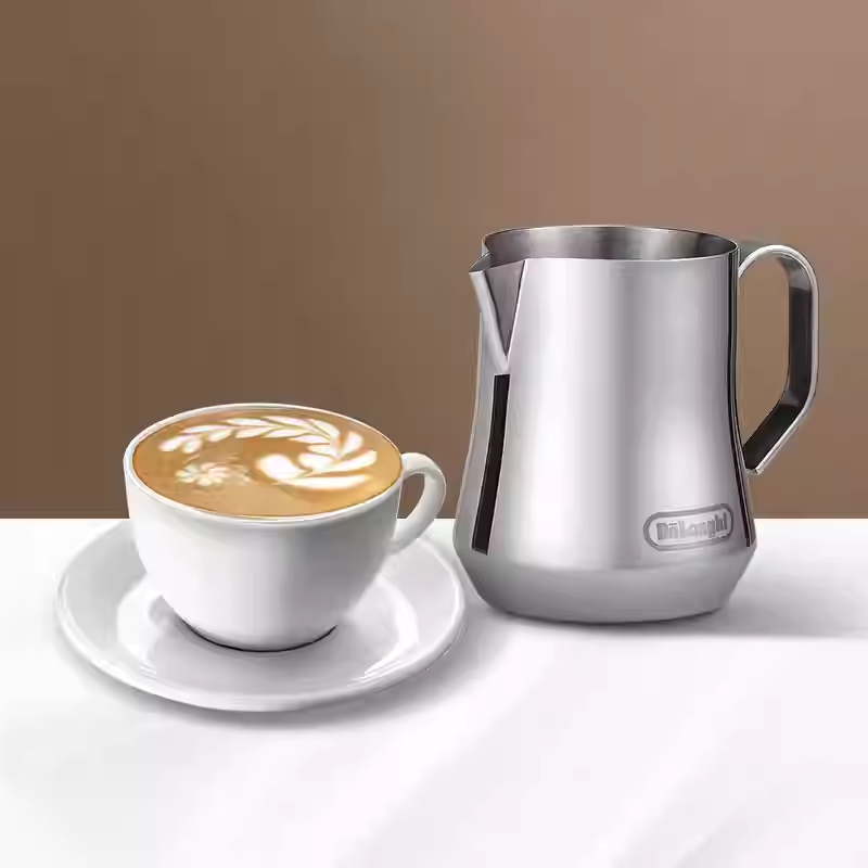 Load image into Gallery viewer, Genuine Original Stainless Steel Milk Frothing Pitcher for De'Longhi Coffee Machine – Barista Latte Art Jug with Pointed Spout - Polar Tech Australia
