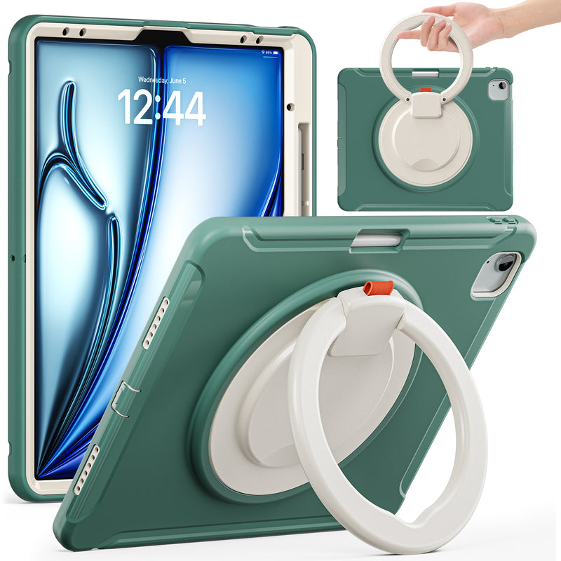 Chargez l&#39;image dans la visionneuse de la galerie, Apple iPad Pro 2024 13”  - EVA Kid Friendly Heavy Duty Ring Holder Stand Case - Polar Tech Australia
