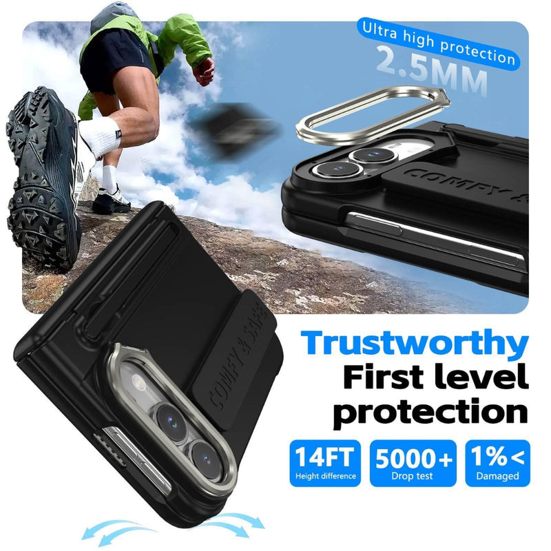 Chargez l'image dans la visionneuse de la galerie, Apple iPhone Ultra / Fold - Film Integrated Lens Frame Bracket Phone Case with Wristband / Pen
