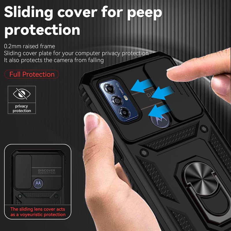 Chargez l&#39;image dans la visionneuse de la galerie, [Magnetic Ring Kickstand][Slide Camera Cover] Motorola Moto G Play 2023/Moto G Pure/Moto G Power 2022 - Shield Shockproof Rugged Heavy Duty Case - Polar Tech Australia
