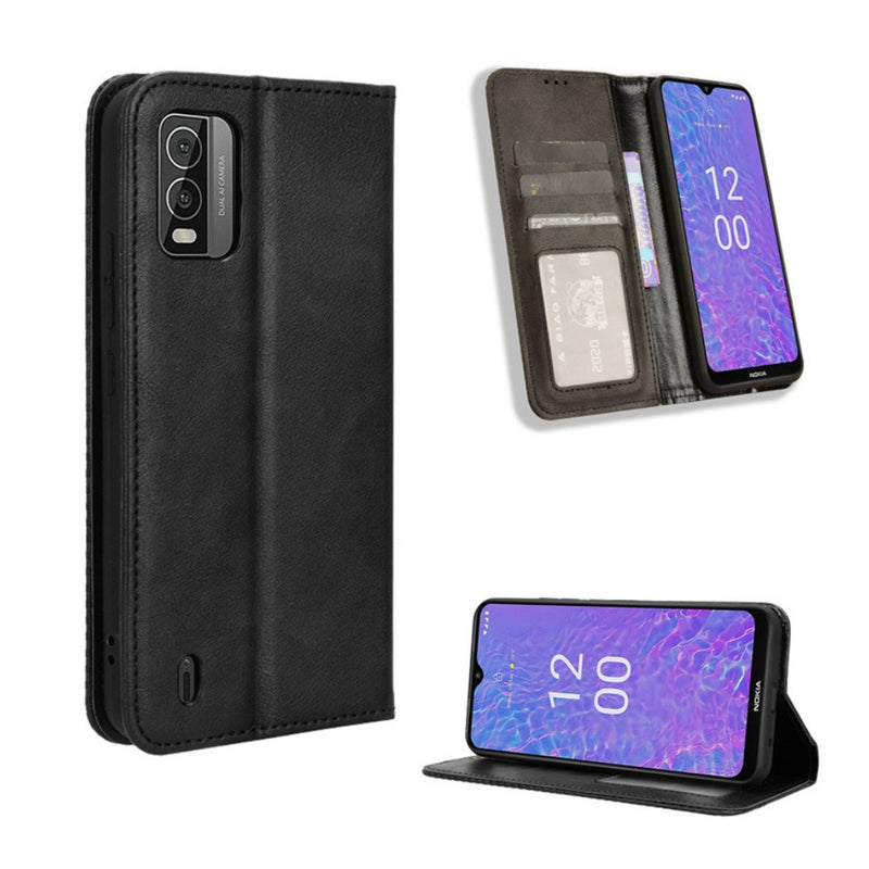 Load image into Gallery viewer, Nokia C210 - Magnetic Buckle Retro Texture Leather Phone Case
