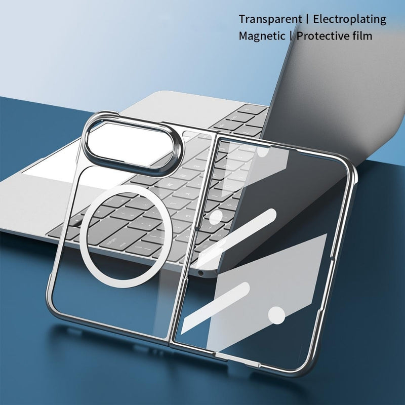 Load image into Gallery viewer, Apple iPhone Ultra - Clear Plated Magnetic Integrated Film Phone Case
