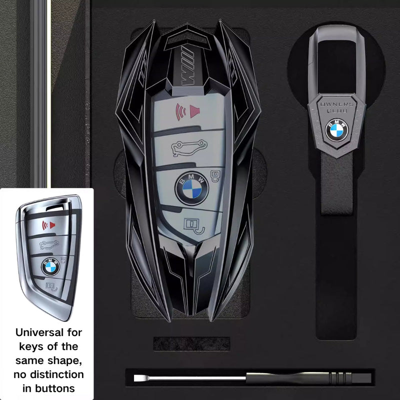 Cargue la imagen en el visor de la galería, BMW Mecha Style Zinc Alloy Car Key Fob Case Cover For 1, 3, 5, 7 Series,X1, X3, X5, X6, X7
