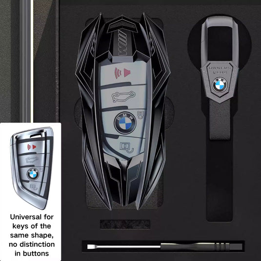 BMW Mecha Style Zinc Alloy Car Key Fob Case Cover For 1, 3, 5, 7 Series,X1, X3, X5, X6, X7