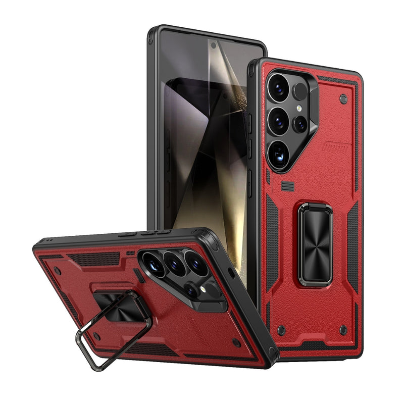 Load image into Gallery viewer, Samsung Galaxy S21 5G (SM-G991) - TPU+PC 2-in-1 Material Shockproof Protective Case with Metal Rotating Stand
