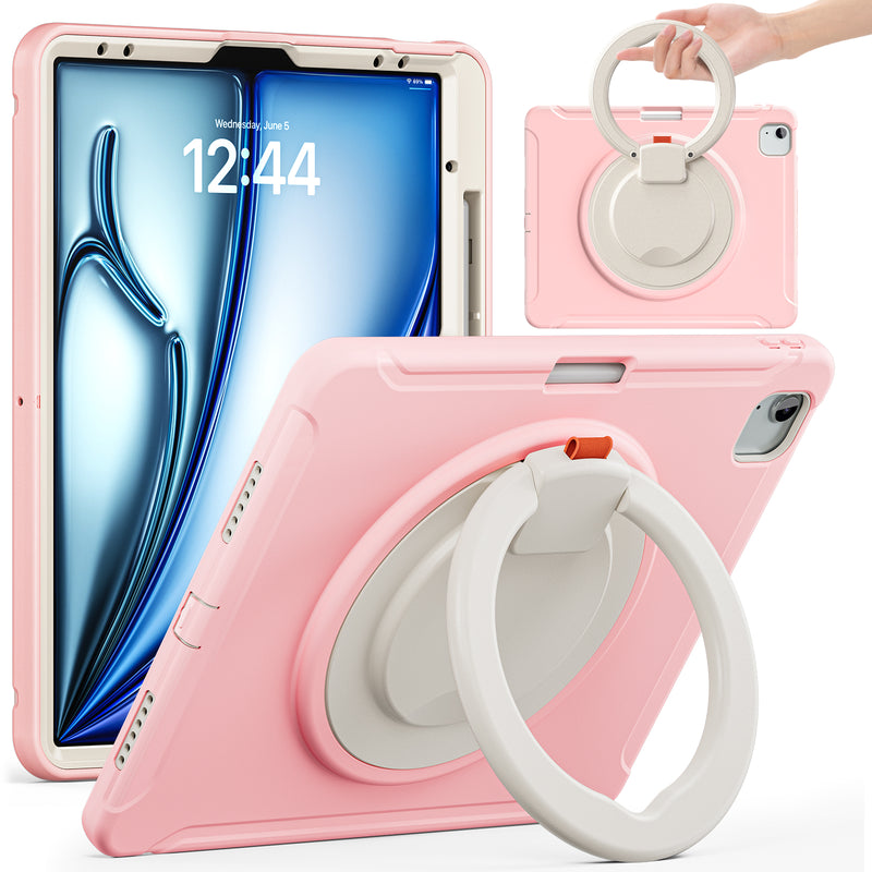 Chargez l&#39;image dans la visionneuse de la galerie, Apple iPad Pro 2024 13”  - EVA Kid Friendly Heavy Duty Ring Holder Stand Case - Polar Tech Australia

