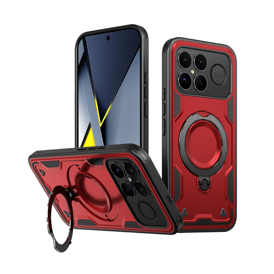 Xiaomi Poco X8 Pro Max - TPU+PC 2-in-1 Material Shockproof Protective Case with Metal Rotating Stand - Polar Tech Australia