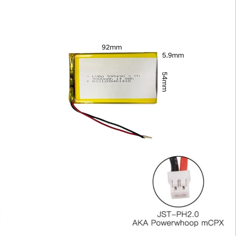 Cargue la imagen en el visor de la galería, [PH2.0-JST Connector][595490/605590] Universal 4000mAh 3.7V Rechargeable Li-Ion Lithium Polymer Battery - Polar Tech Australia
