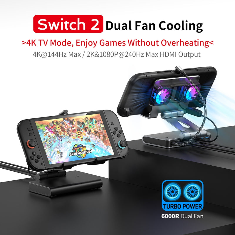 Load image into Gallery viewer, Nintendo Switch 2 - 100W Docking Station Cooling Fan Base Compatible with ROG Ally / Ally X / Steam Deck

