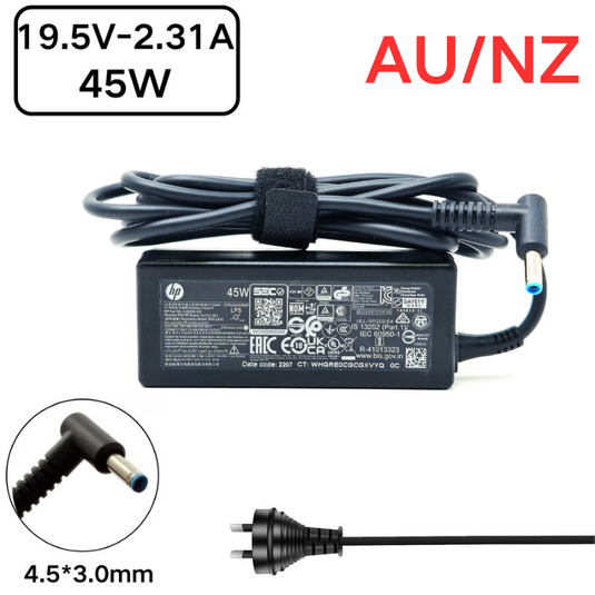 [19.5V-2.31A/45W][4.5x3.0 Blue Tip] HP Pavilion 11 13 15 & HP Elitebook Folio Laptop AC Power Supply Adapter Charger