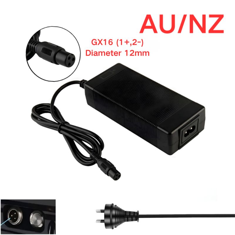 Load image into Gallery viewer, [48V-54.6V/3A][GX16 Plug] Universal For 48V 13S Li-Ion Lithium Battery Pack Electric Scooter EBike AC Power Adapter Charger - Polar Tech Australia
