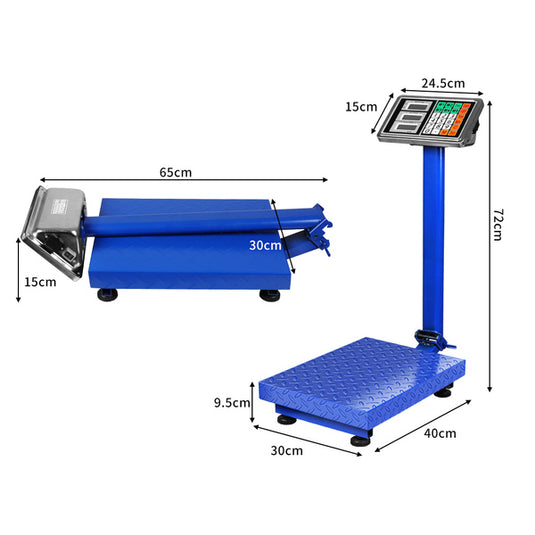 Digital Electronic Platform Scales Battery Powered Rechargeable Foldable Max 150KG