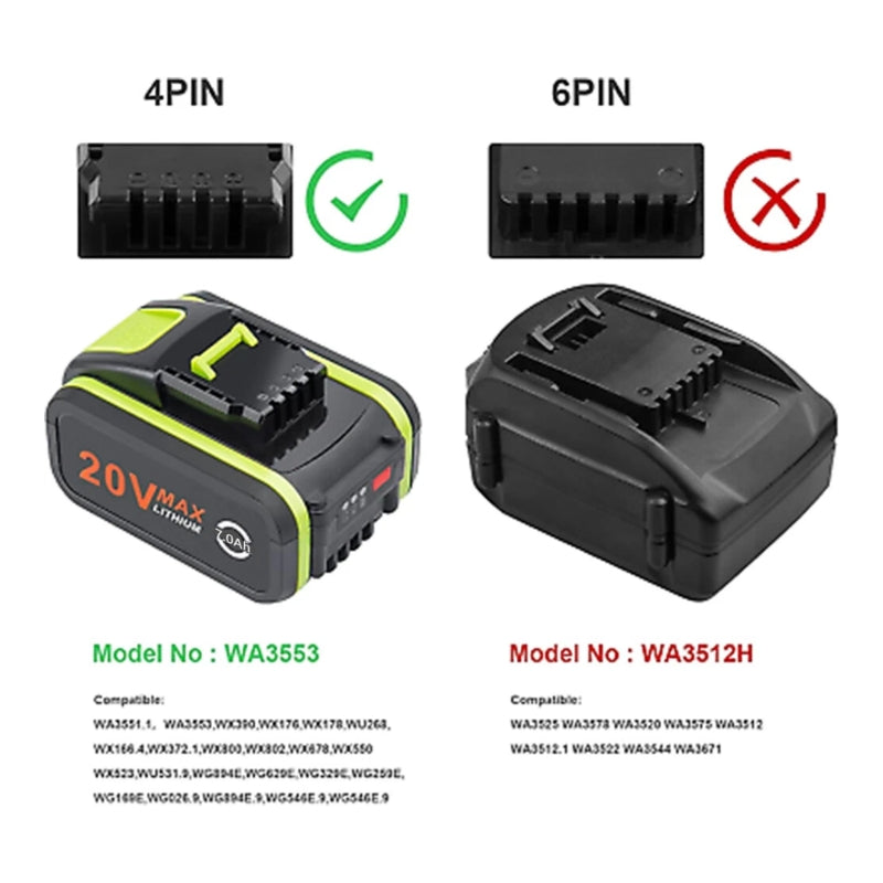 Cargue la imagen en el visor de la galería, OEM High Quality Worx 20V WA3551 WA3551.1 WA3553 WA3553.1 WA3553.2 Series - Electrical Tool Li-ion Battery
