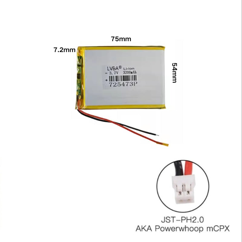 Cargue la imagen en el visor de la galería, [PH2.0-JST Connector][725473] Universal 3200mAh 3.7V Rechargeable Li-Ion Lithium Polymer Battery - Polar Tech Australia

