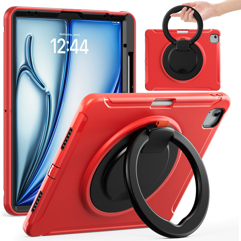 Chargez l&#39;image dans la visionneuse de la galerie, Apple iPad Pro 2024 13”  - EVA Kid Friendly Heavy Duty Ring Holder Stand Case - Polar Tech Australia
