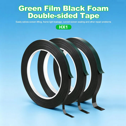 [HX1] Relife 10M Green Film Black Foam Double-Sided Tape for Mobile Phone Screen Sealing Repair - 5Pcs