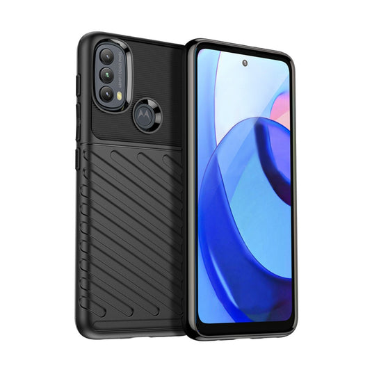 Motorola Moto E20/E30/E40 - Thunder Series Twill Texture Thickened Anti-fall Protection TPU Case