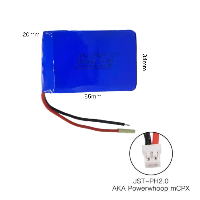 Cargue la imagen en el visor de la galería, [PH2.0-JST Connector][203453] Universal 4000mAh 3.7V Rechargeable Li-Ion Lithium Polymer Battery - Polar Tech Australia
