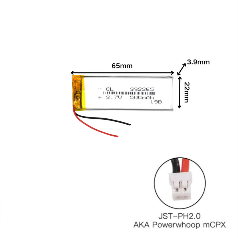 Load image into Gallery viewer, [PH2.0-JST Connector][392265] Universal 500mAh 3.7V Rechargeable Li-Ion Lithium Polymer Battery - Polar Tech Australia

