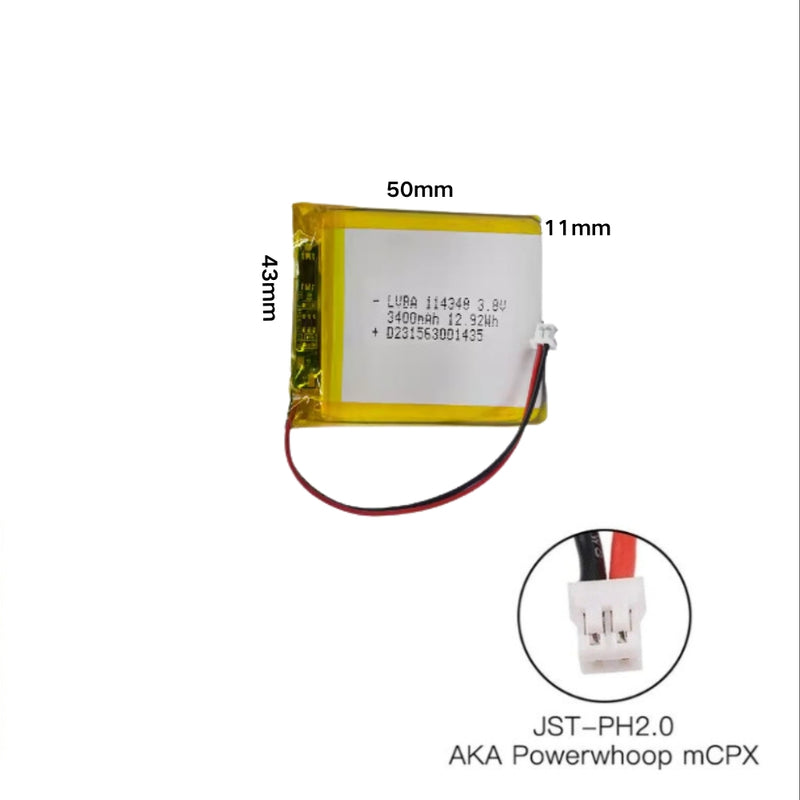 Load image into Gallery viewer, [PH2.0-JST Connector][114348] Universal 3400mAh 3.8V Rechargeable Li-Ion Lithium Polymer Battery - Polar Tech Australia
